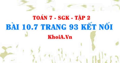 Bài 10.7 trang 93 Toán 7 Kết nối tri thức Tập 2